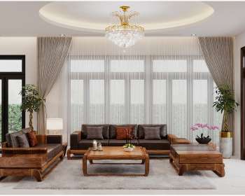 Tận hưởng không gian sống đẳng cấp với bộ sofa gỗ phòng khách cao cấp 